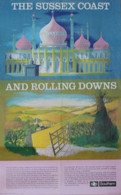 Poster BR(S) 'The Sussex Coast & Rolling Downs' by Lander double royal 25 inch x 40 inch.