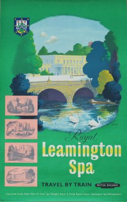 Poster - 'Royal Leamington Spa' by Lander, double royal size 25 inc by 40 inch. Published by British