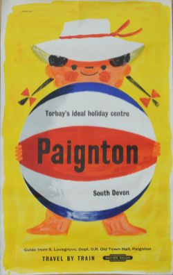 Poster BR(Western Region) 'Torbay's Ideal Holiday Centre Paignton South Devon' by Eckersey  double