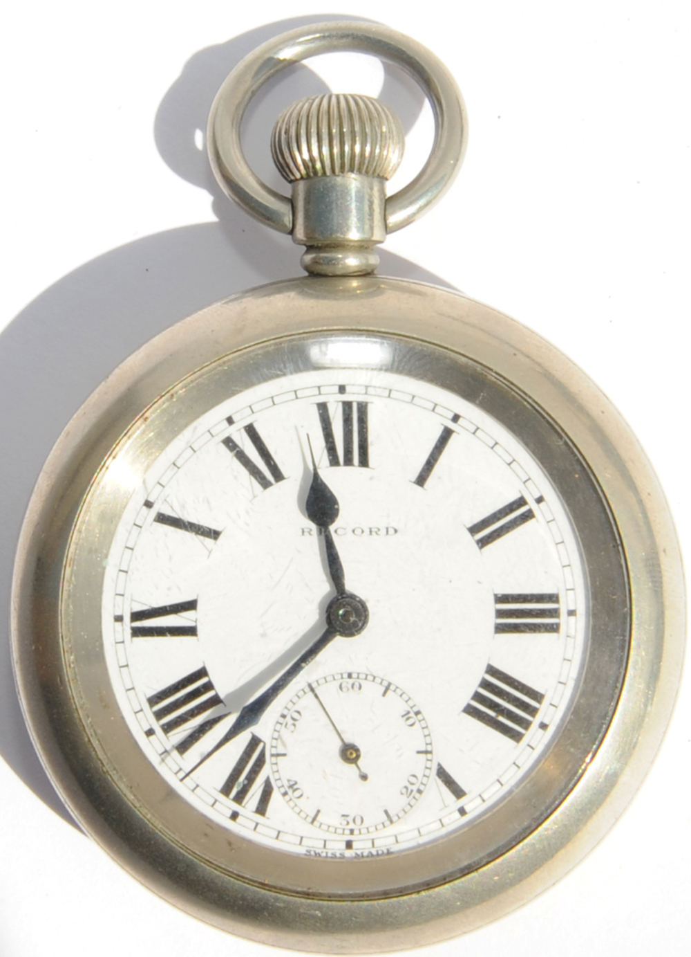 LNER Pocket Watch re-numbered BRSc 1254 on the nickel cased housing.  Swiss made by Record, it has a - Image 2 of 2