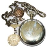 Cheshire Lines Committee fully working nickel cased Guards Pocket Watch with chain and silver CLC