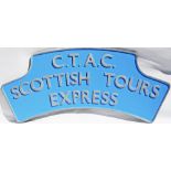 Headboard British Railways CTAC SCOTTISH TOUR EXPRESS. Aluminium construction measures approx 41