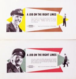 Carriage Prints, a pair of pure BR publicity 'A Job On The Right Lines'. Circa 1966, each has a