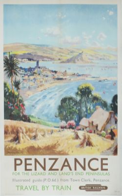 Poster BR(W) 'Penzance' by Jack Merriott circa 1961, double royal size 25 inch x 40 inch.