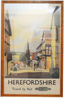 Poster BR 'Herefordshire' by Paul Chater circa 1953 double royal size 25 inch x 40 inch in a