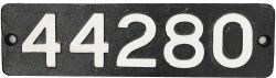 Smokebox Numberplate 44280. Ex Fowler 0-6-0 4F locomotive built Derby in December 1926.