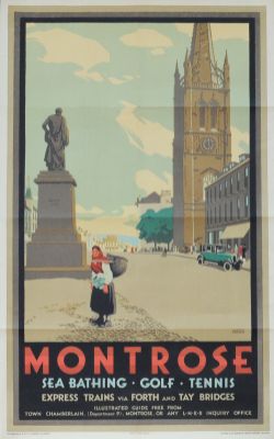 Poster - 'Montrose - Express Trains via Forth and Tay Bridges' by Austin Cooper, double royal 25