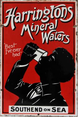 Advertising enamel Sign ' Harringtons Mineral Waters - Best I've ever Had - Southend -on- Sea'