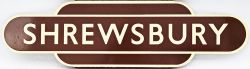 Totem BR(W) SHREWSBURY  H/F. Ex GWR station between Wolverhampton Low Level and Birkenhead.