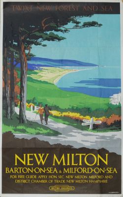 Poster BR(S) 'New Milton' by Verney Danvers, double royal size 25 inch x 40 inch. Published by
