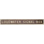 GWR cast iron Signalbox Nameboard 'LOUDWATER SIGNAL BOX'. From the first station out of High