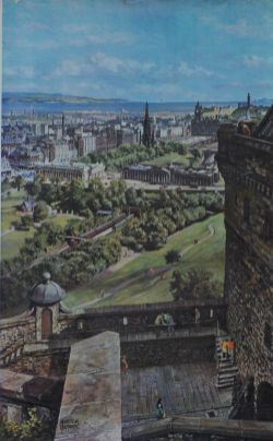 Poster BR 'Edinburgh' by McIntosh Patrick double royal 25 inch x 40 inch. View of Edinburgh Waverley