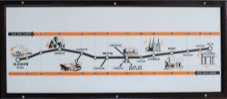 Original Artwork for publicity leaflet showing line diagram from Euston to Glasgow Central with