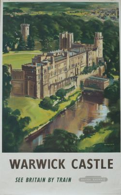 Poster BR(W) 'Warwick Castle' by Bagley circa 1958 double royal size 25 inch x 40 inch. Published by