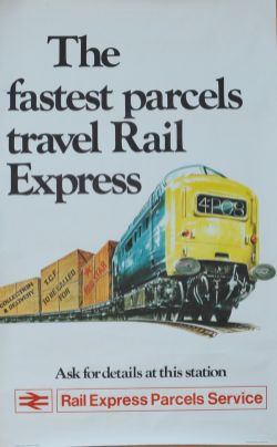 Poster 'The Fastest Parcels Travel Rail Express' double royal 25 inch x 40 inch featuring a painting