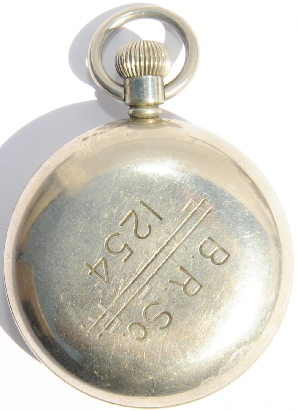 LNER Pocket Watch re-numbered BRSc 1254 on the nickel cased housing.  Swiss made by Record, it has a