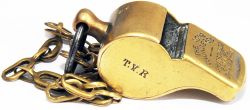 Taff Vale Railway Permanent Way Thunderer Whistle by Hudson Birmingham complete with chain.
