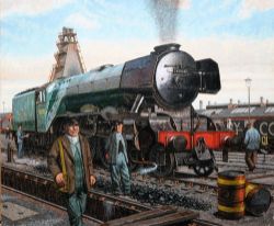 Original Painting by acclaimed artist Frank Johnson (1917-1998). Depicting LNER A3 Pacific 60037