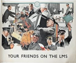 Poster - 'Your Friends on the LMS' by Septimus Scott 1946, ERO 53351, quad royal 40 inch x 50