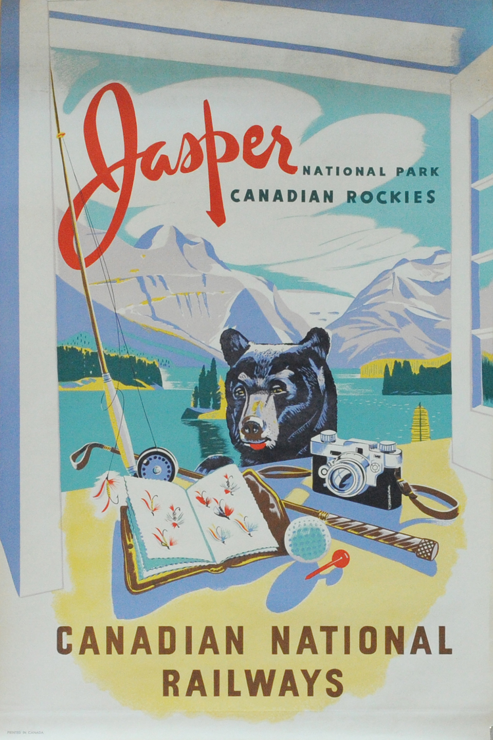 Poster - Canadian National Railways 'Jasper - National Park - Candadian Rockies' anon. Measuring