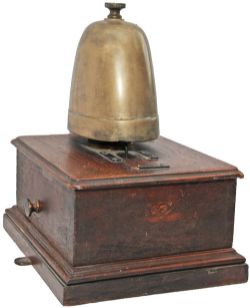 Signal Box Block Bell with large cow bell. In original condition.