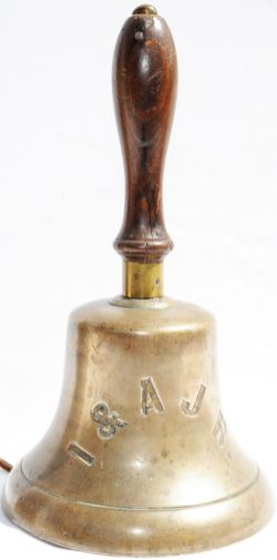 Inverness & Aberdeen Junction Railway brass Station Handbell. Hand engraved with company initials '