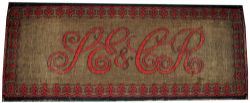 South East & Chatham Railway Carpet with the SECR initials in the centre. Measures 80 x 32 inches