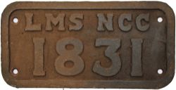 Irish Wagon Plate LMS NCC 1831, rectangular cast iron. Totally unrestored.