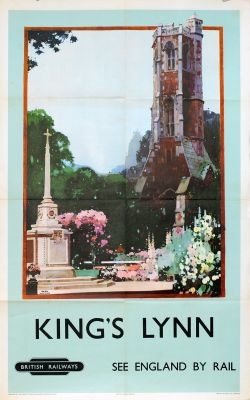 Poster BR(E) 'Kings Lynn - See England By Rail' by Fred Taylor, double royal 25 x 40 inches. View of