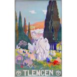 Poster PLM (Paris Lyon Marseille Railway) 'Tiemcen - Leon' by Carre double royal 40 x 25 inches. One