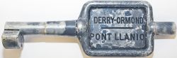 Single Line alloy Key Token DERRY ORMOND - PONT LLANIO. Ex GWR Carmarthen to Aberystwyth line