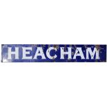 Great Eastern Railway enamel Running-In-Board HEACHAM. Situated on the Snettisham to Hunstanton