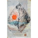 Poster London Transport 'Winter - Country Walks'  by Hans Unger c1958, double royal, 40 x 25 inches.
