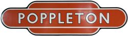 Totem BR(NE) POPPLETON F/F black edged lettering. Ex NER station between York and Harrogate.