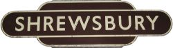 Totem BR(W) SHREWSBURY  H/F. Ex GWR station between Wolverhampton Low Level and Birkenhead. Some