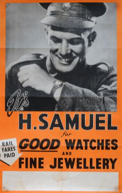 Poster WWII 'It's H. Samuel For Good Watches and Fine Jewellery' double royal 25 x 40. Shows image