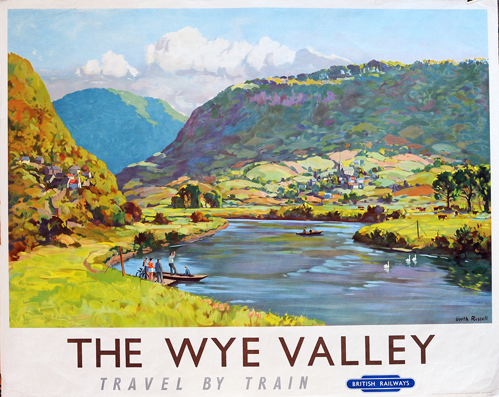 Poster British Railways 'The Wye Valley - Travel By Train' by  Gyrth Russell quad royal 40 x 50