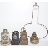 A selection of signal lamp interiors to include one LNER plated HAVENHOUSE, one LNER plated