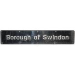 Nameplate Borough of Swindon, cast aluminium. Ex HST Power Car number 43004 named at Swindon 22/05/