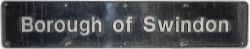 Nameplate Borough of Swindon, cast aluminium. Ex HST Power Car number 43004 named at Swindon 22/05/