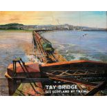 Poster British Railways 'Tay Bridge - See Scotland By Train' by Terence Cuneo, quad royal size 40