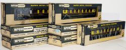 Wrenn 00 Gauge boxed Carriages qty 7 brown & cream Pullman comprising W6000 (3); W6001 (3) and W6002