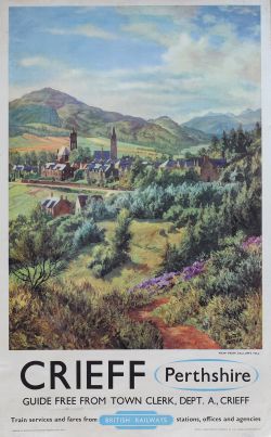 Poster British Railways 'Crieff Perthshire - View from Callums Hill' by McIntosh Patrick double