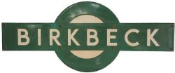 Southern Railway enamel Target BIRKBECK. Ex Southern Railway station between Crystal Palace and