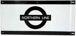 Underground Enamel Frieze Sign NORTHERN LINE  17 x 9 inches  Black and white enamel, in excellent