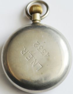 LNER Pocketwatch engraved on rear of case 'L.N.E.R. 4332'. Swiss Made Selex with second hand