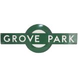 Southern Railway enamel Target GROVE PARK. Ex Southern Railway station between Hither Green and