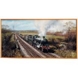 Original Don Breckon oil on canvas 'Somerset Freight' depicting a wonderful view of GWR 'Hall Class'