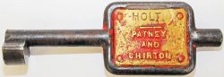 Single Line steel Key Token 'HOLT - PATNEY & CHIRTON. Ex GWR location in Wiltshire.