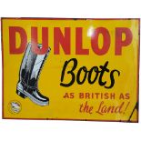 Enamel Advertising Sign DUNLOP BOOTS AS BRITISH AS THE LAND semi pictorial with Wellington Boot